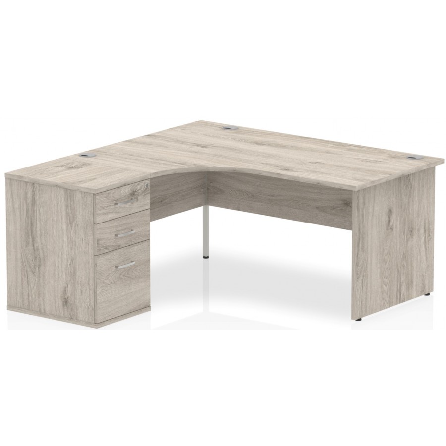 Rayleigh Panel End Desk with 600 Deep Pedestal